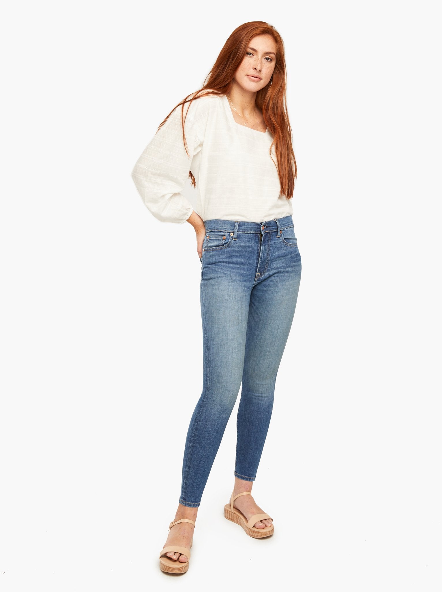 high rise super stretch jeans