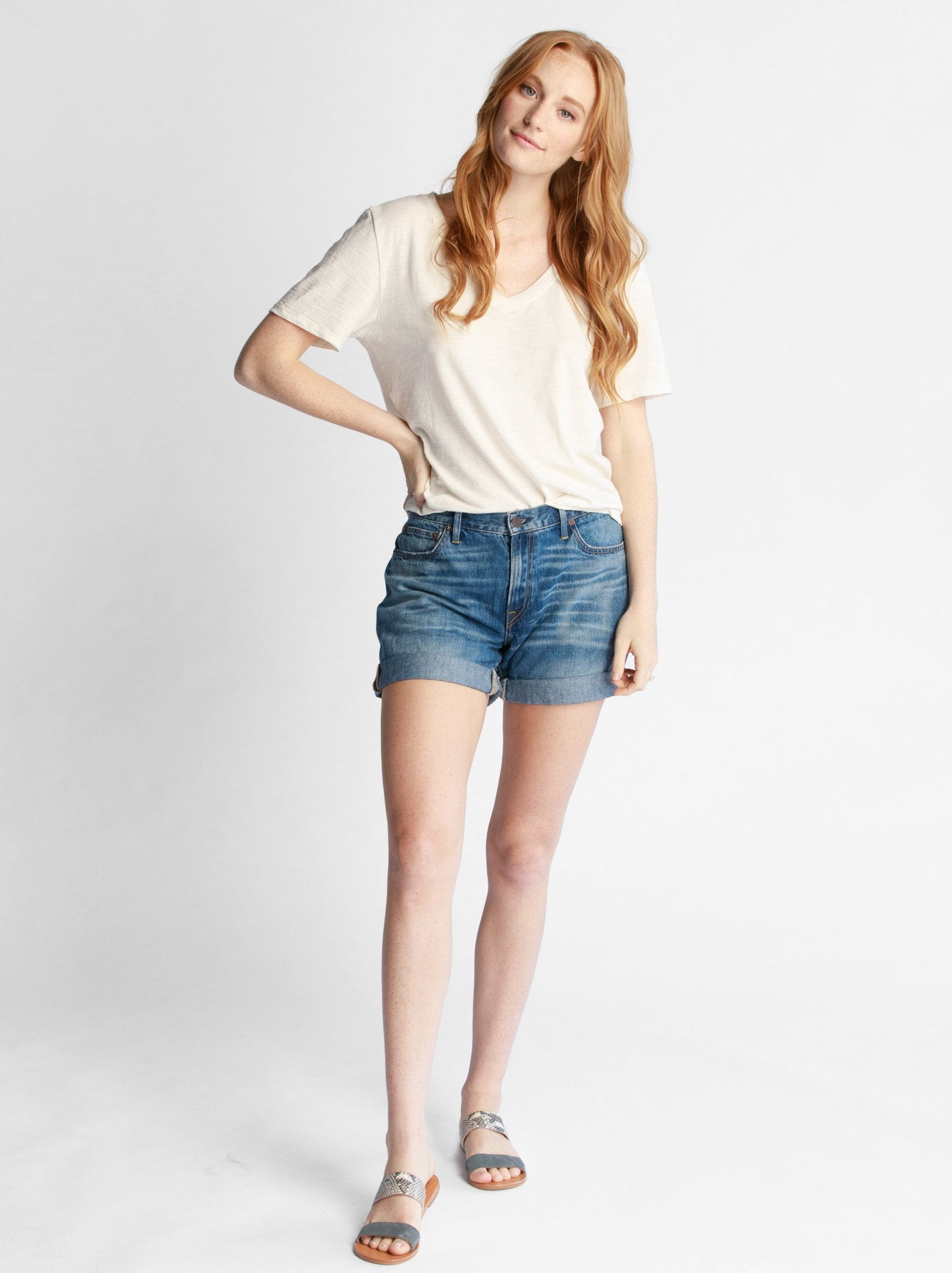 slouchy jean shorts