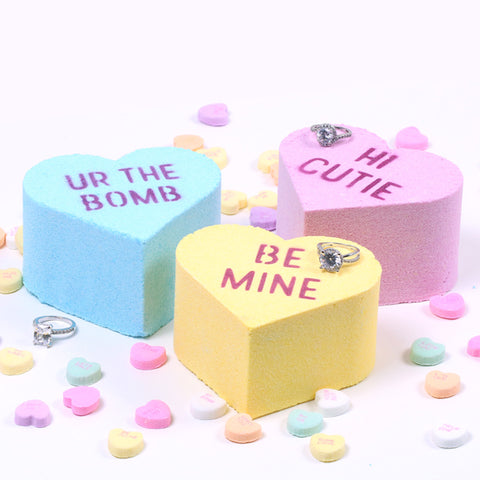 Valentines Day Bath Bombs with Rings Spa Gifts