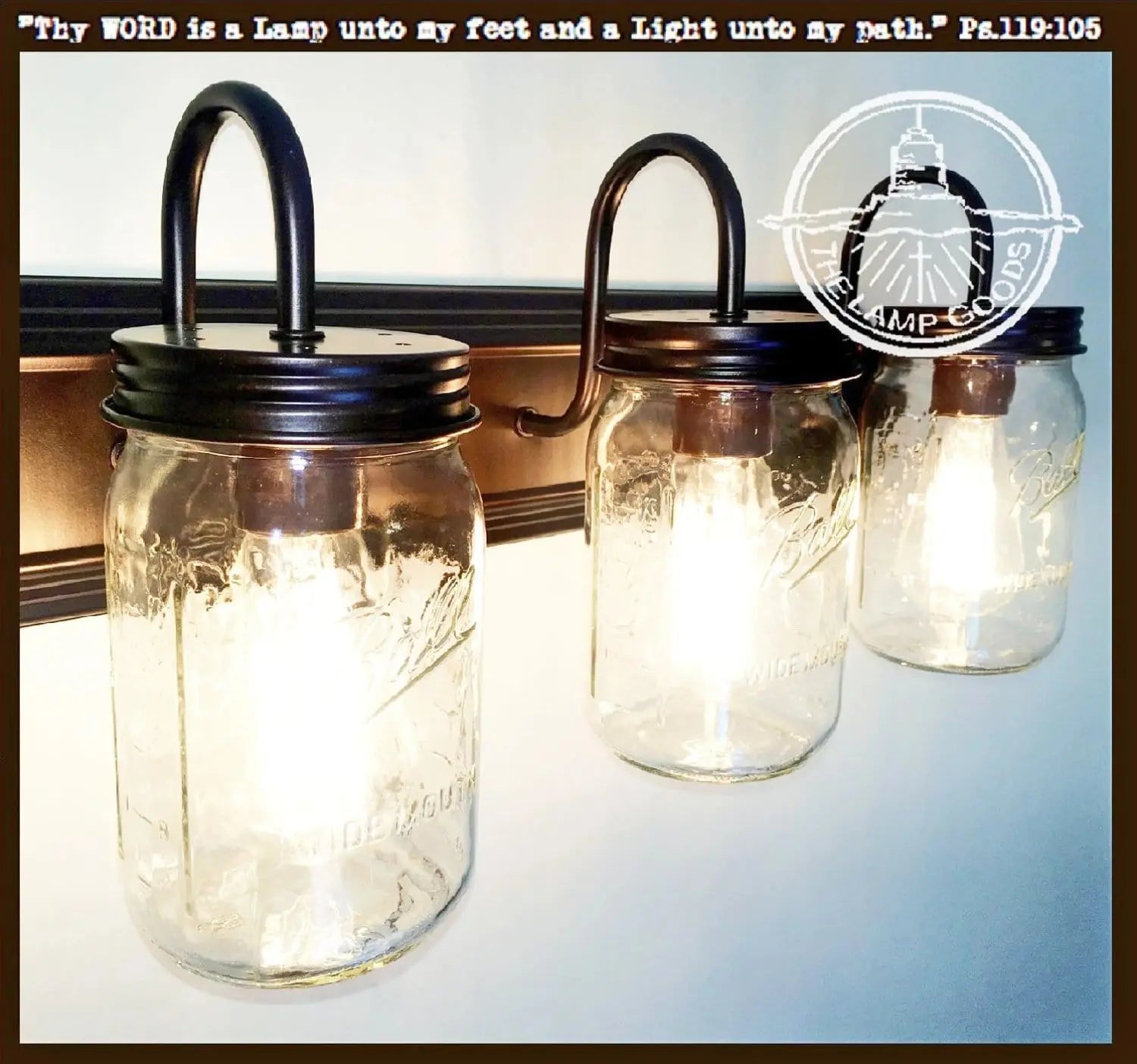 Mason Jar Vanity Light Bathroom Wall Sconce Lighting Fixture The Lamp Goods