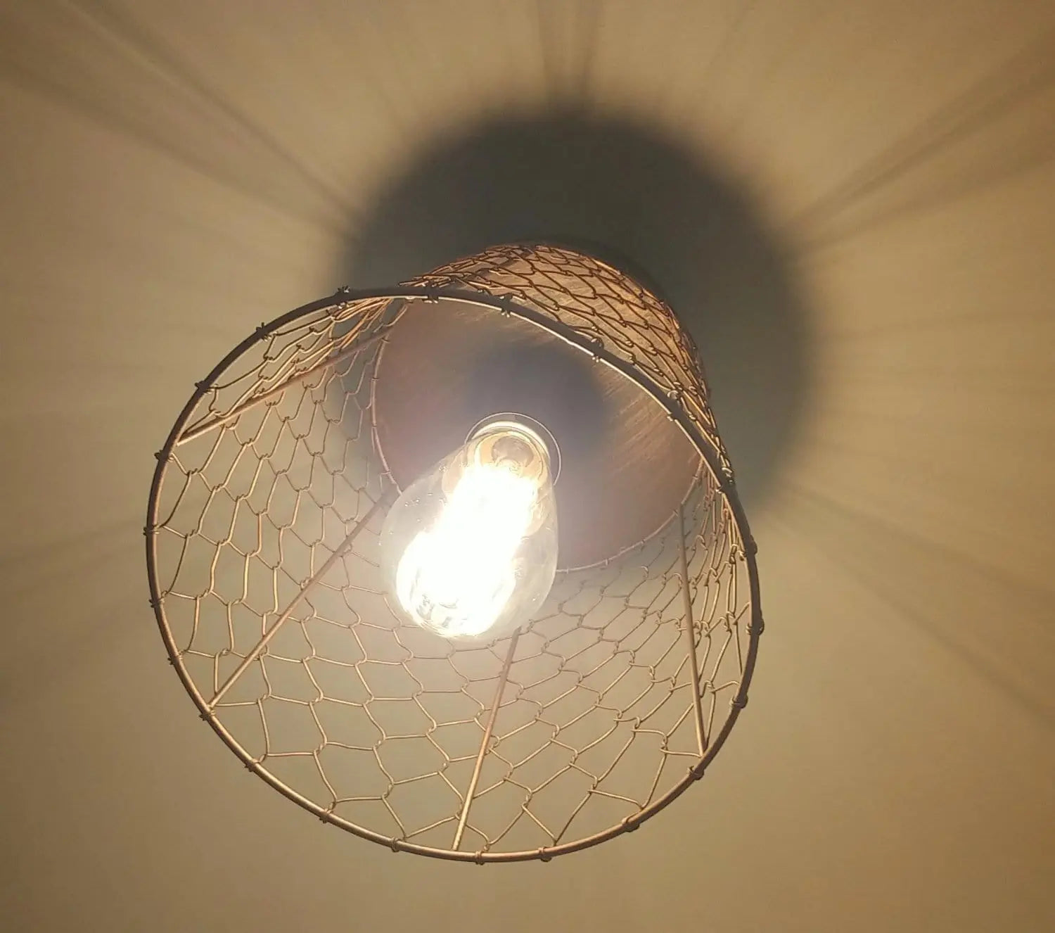 Chicken Wire Copper Tone Ceiling Light The Lamp Goods