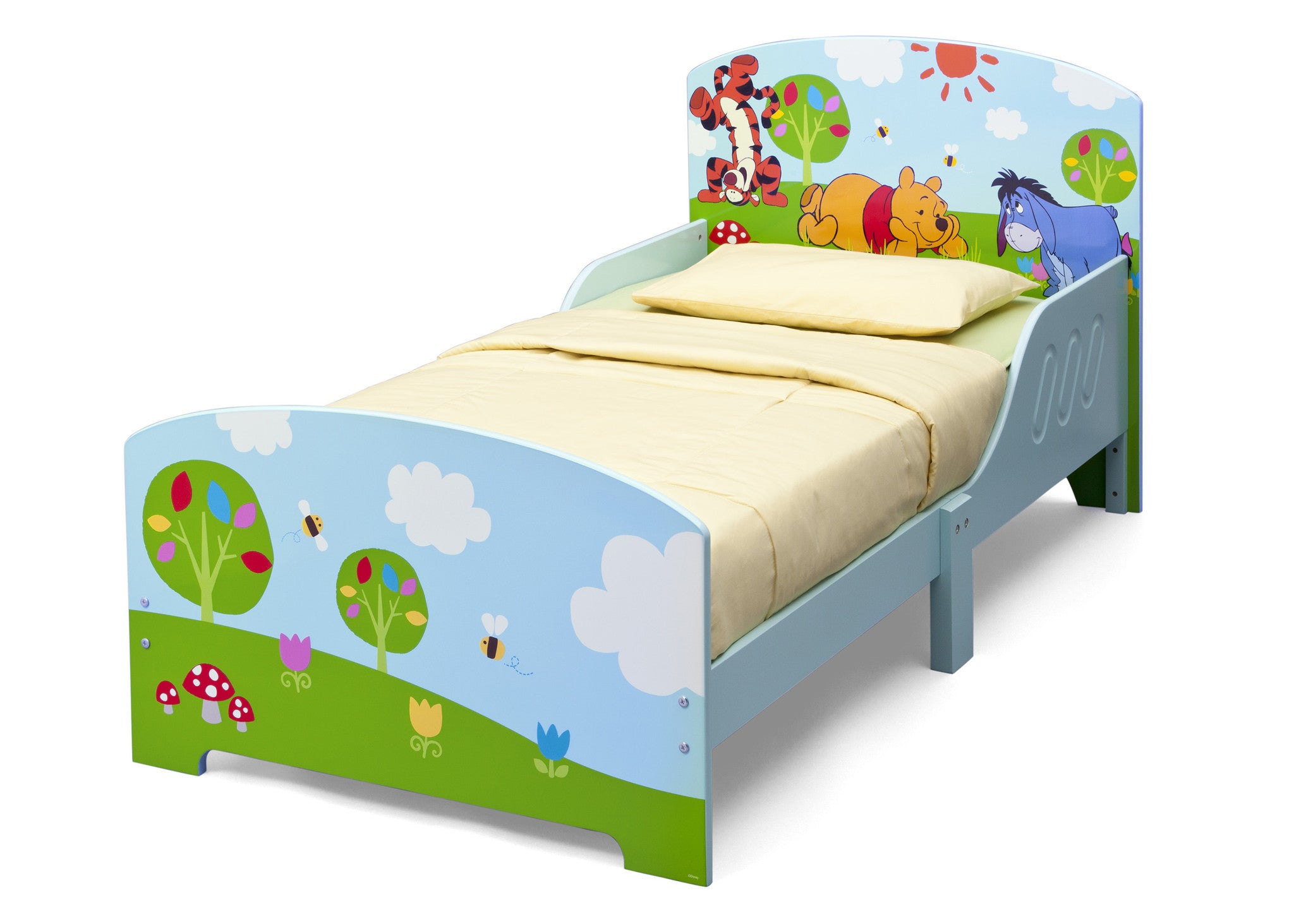 Winnie The Pooh Wooden Toddler Bed with Guardrails | delta ...