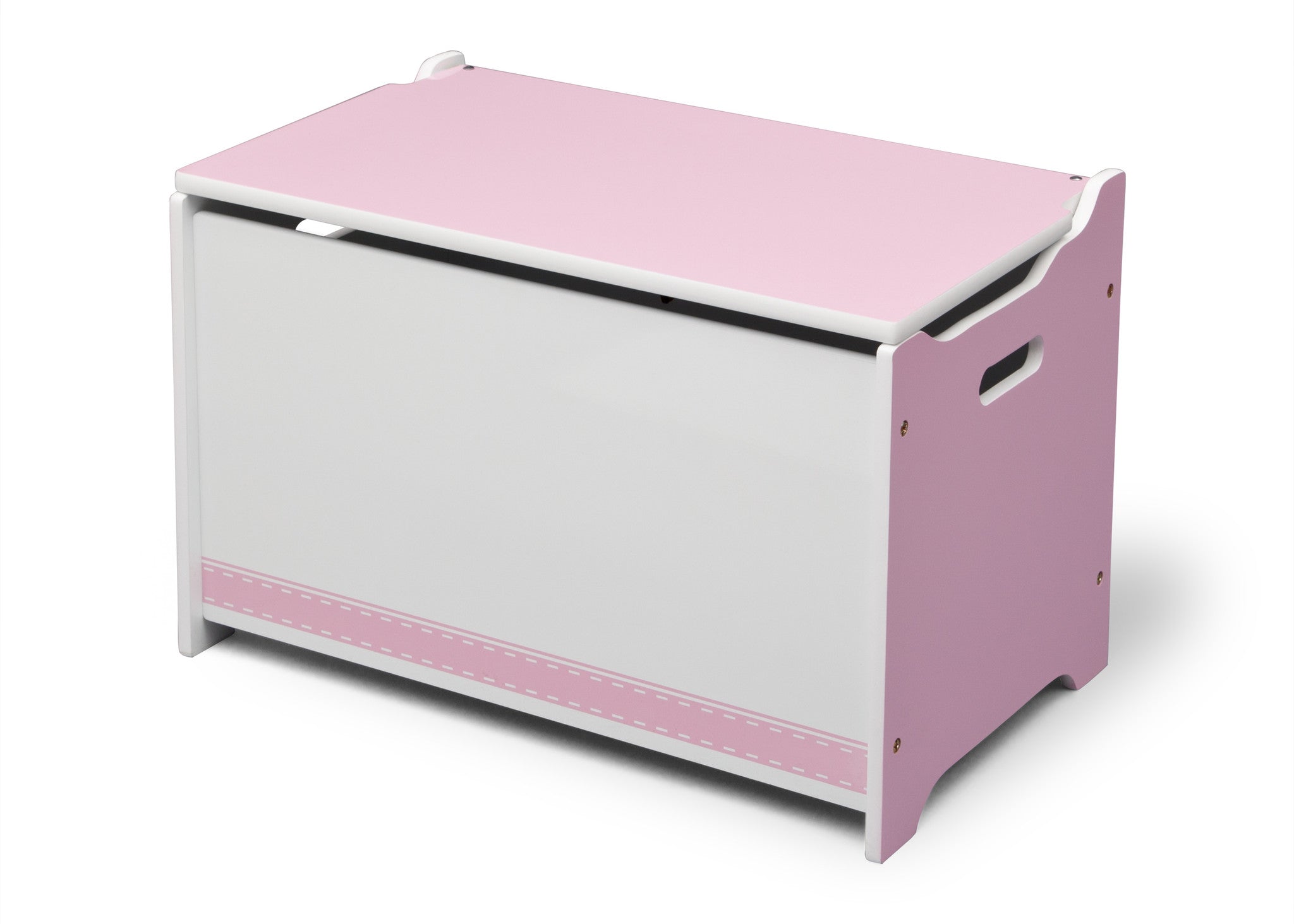 pink wooden toy box