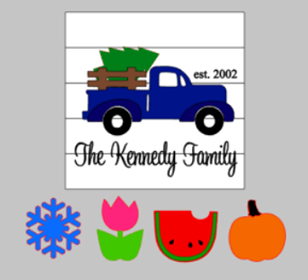 3d Seasonal Interchangeable Family Name Truck 17x17 Mommy S Design Farm