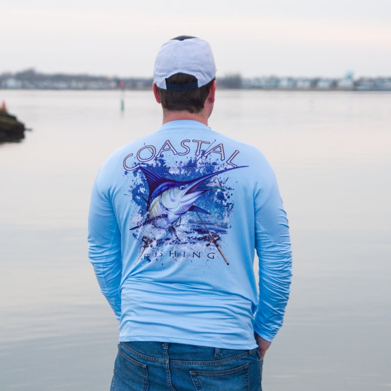 Coastal Blue Men's Long Sleeve QuickDry Fishing Shirt - Marlin ...