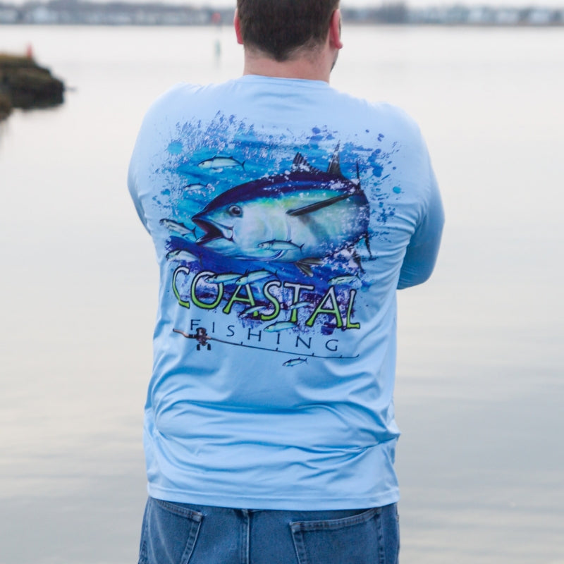 Coastal Blue Men's Long Sleeve QuickDry Fishing Shirt - Tuna – Coastal ...