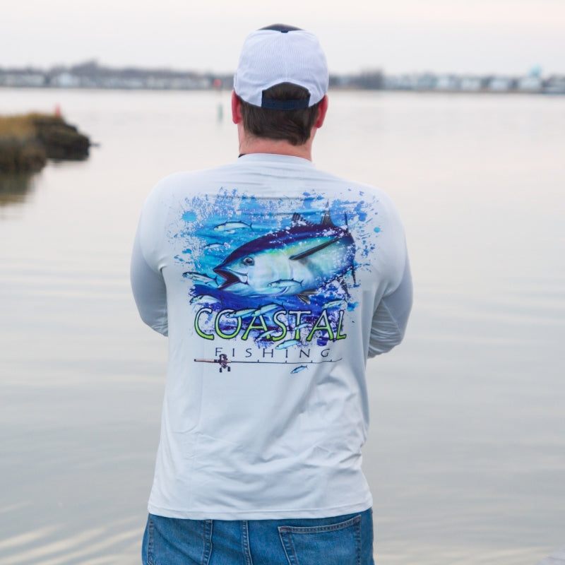 Coastal Gray Men's Long Sleeve QuickDry Fishing Shirt - Tuna – Coastal ...