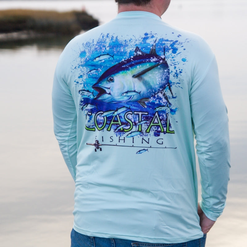 Coastal Green Men's Long Sleeve QuickDry Fishing Shirt - Tuna – Coastal ...