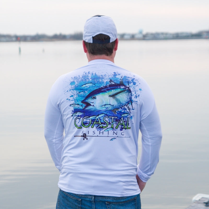 Coastal White Men's Long Sleeve QuickDry Fishing Shirt - Tuna – Coastal ...