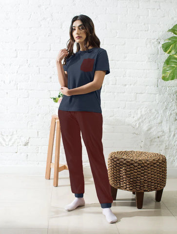 Burgundy/Navy Loungewear