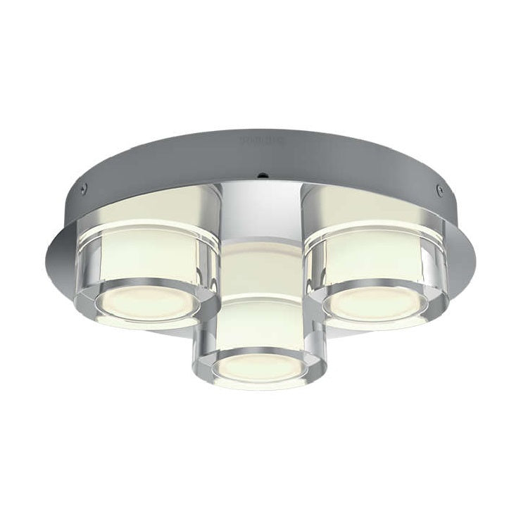 Philips 34172 11 P0 Resort Led Chrome Bathroom Modern 3 Lamp Round Spot Flush 3417211p0