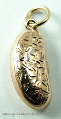 engraved gold lucky bean charm sandys vintage charms 