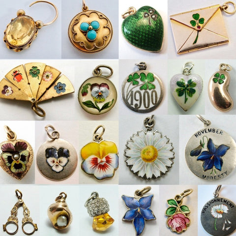 various vintage antique charms