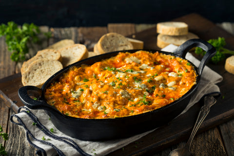 Cast iron skillet with food