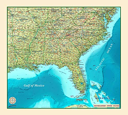 Southeastern United States Full-Size Wall Map | Wide World Maps & MORE!