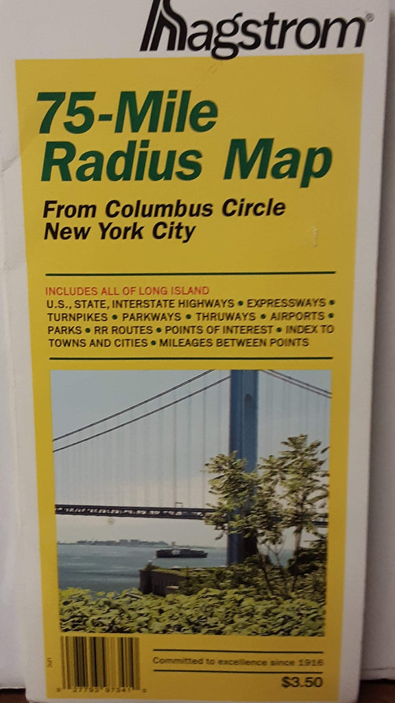 Hagstrom 75-Mile Radius Map from Columbus Circle, New York City  Wide World Maps & MORE!