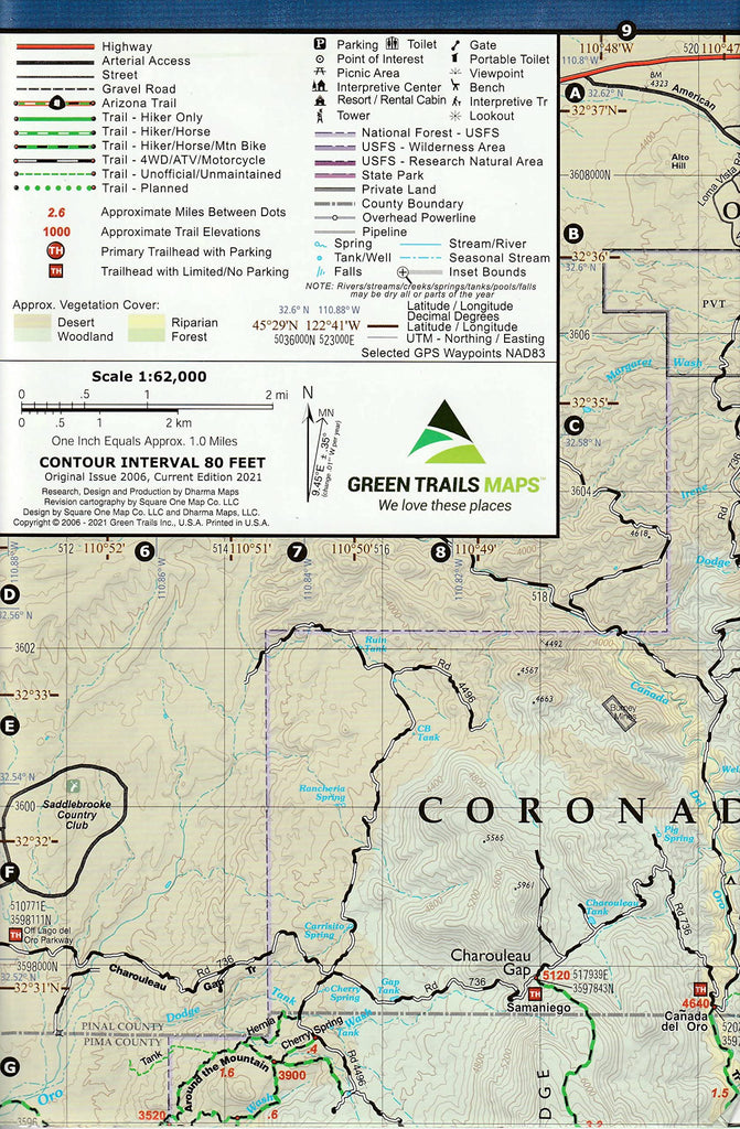 Santa Catalina Mountains Map | Wide World Maps & MORE!