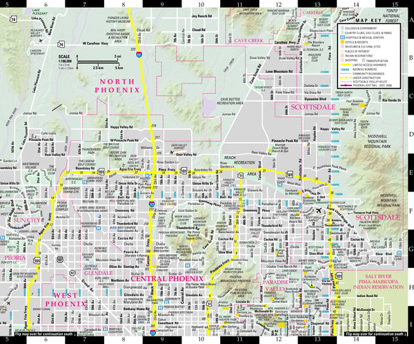 Streetwise Phoenix Map - Laminated City Center Street Map of Phoenix ...