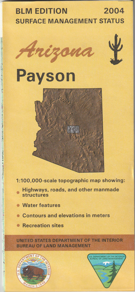 Surface Management Status 1100000 Scale Topographic Map Of Payson Arizona Wide World Maps 4848