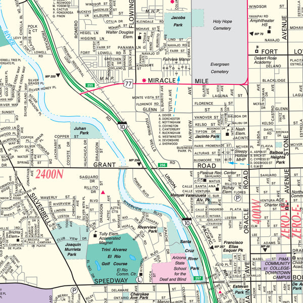 Tucson Metropolitan Full Detail Wall Map | Wide World Maps & MORE!