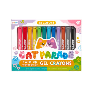 Cat Parade Gel Crayons - Set of 12 - Oodles Kids