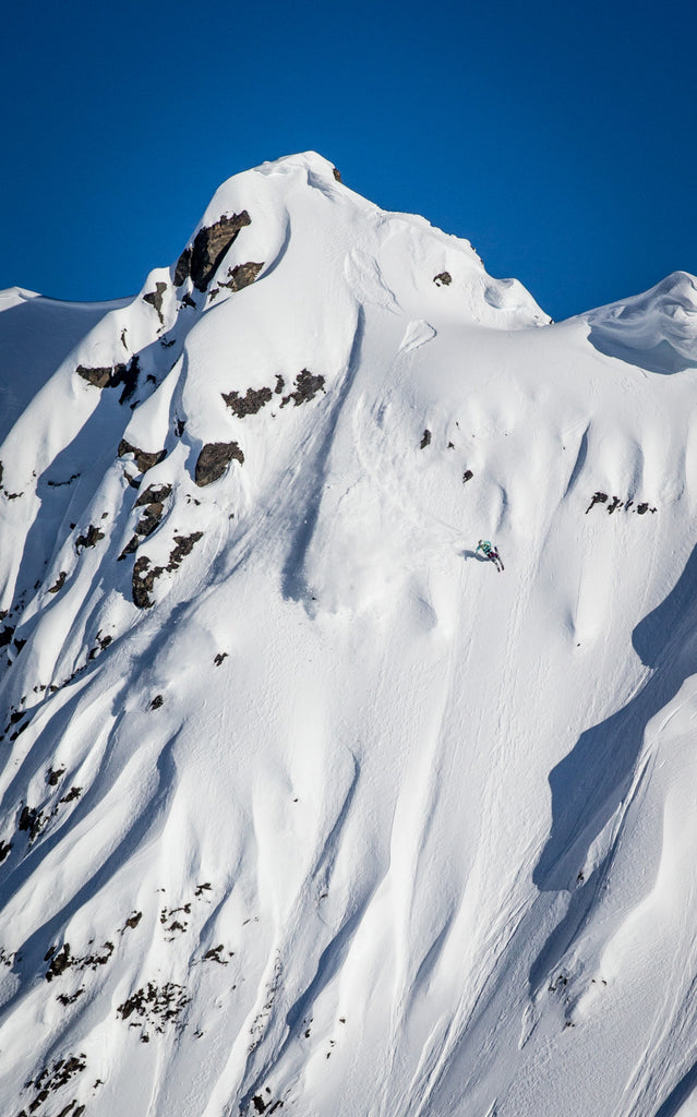 amie engerbretson fits sock ambassador skiing mountain peak