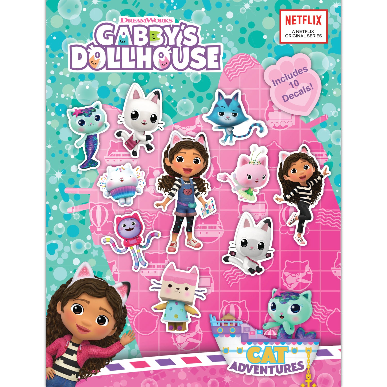 10 Gabby's Dollhouse Large Stickers - Gabby and Pandy Paws - one design