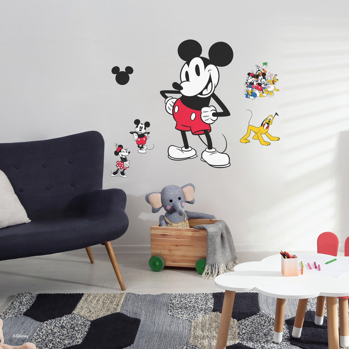 Hoogte voor Miniatuur Classic Mickey Mouse Interactive Wall Decal – Decalcomania