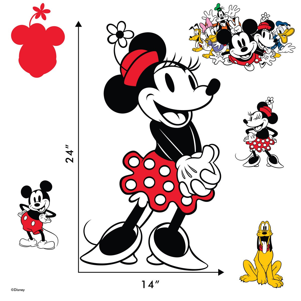 Classic Minnie Mouse Interactive Wall Decal – Decalcomania