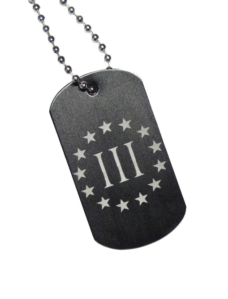 III Percent Dog Tag with Chain – MoraleTags.com