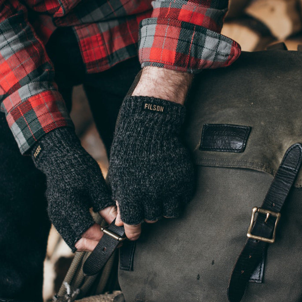 Fingerless Knit Gloves | Charcoal