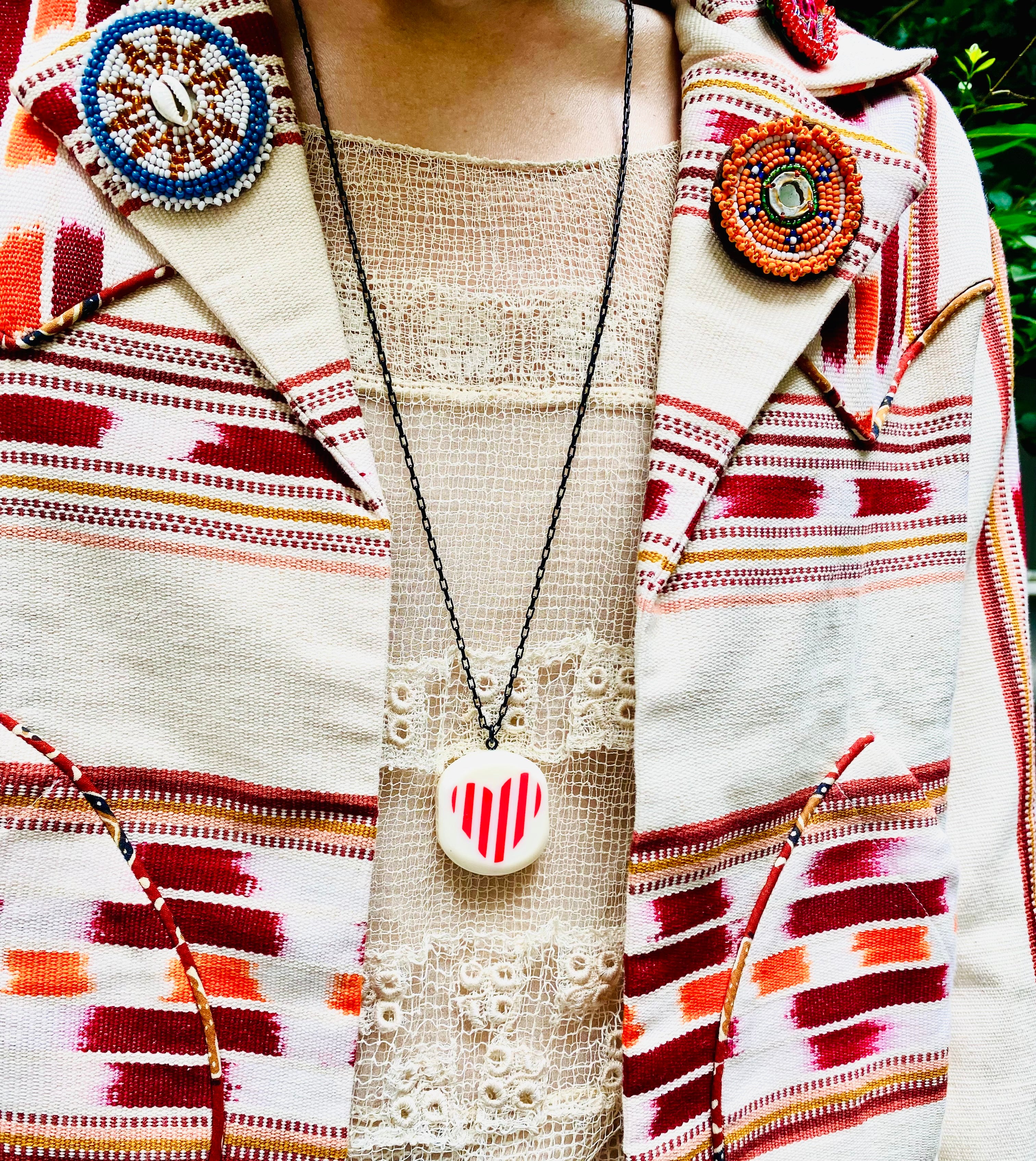 Vintage Sonia Rykiel Acrylic Heart Necklace