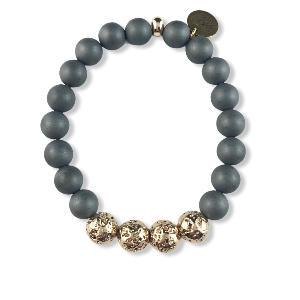 Rudy's Lava Rock Men's Beaded Bracelet