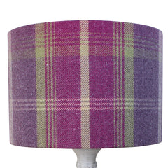 Amethyst Balmoral Check Drum Lampshade