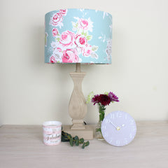 Rose Garden Aqua Floral Lampshade