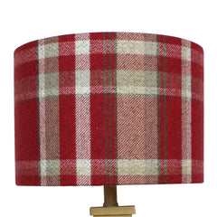 Red Elgin Skye Check Drum Lampshade