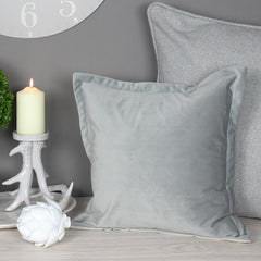 Grey Velvet Oxford Cushion