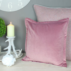 Rose Pink Velvet Oxford Cushion