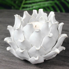 White Flower Tea Light Holder