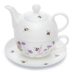 Bee and Flower Teapot, Cup and Saucer Set