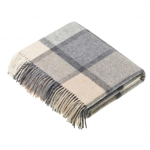 Bronte by Moon Block Windowpane Throw White and Grey