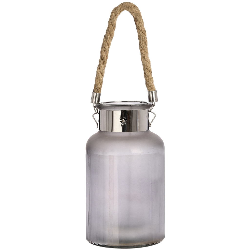 Download Large Frosted Glass Jar with Rope Detail and Interior LED ...