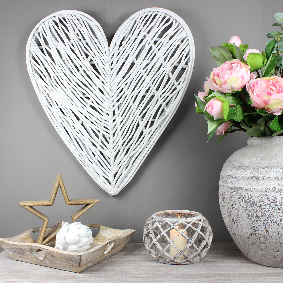 White Wicker Heart