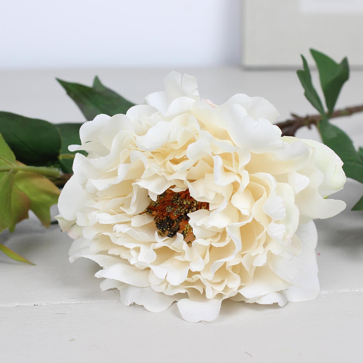 Dusky Pink Frilly Peony Stem