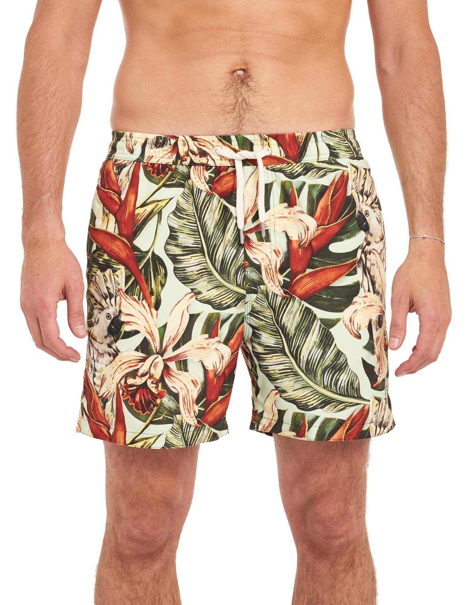 Lacoste Monogram Print Swim Trunks in Blue for Men