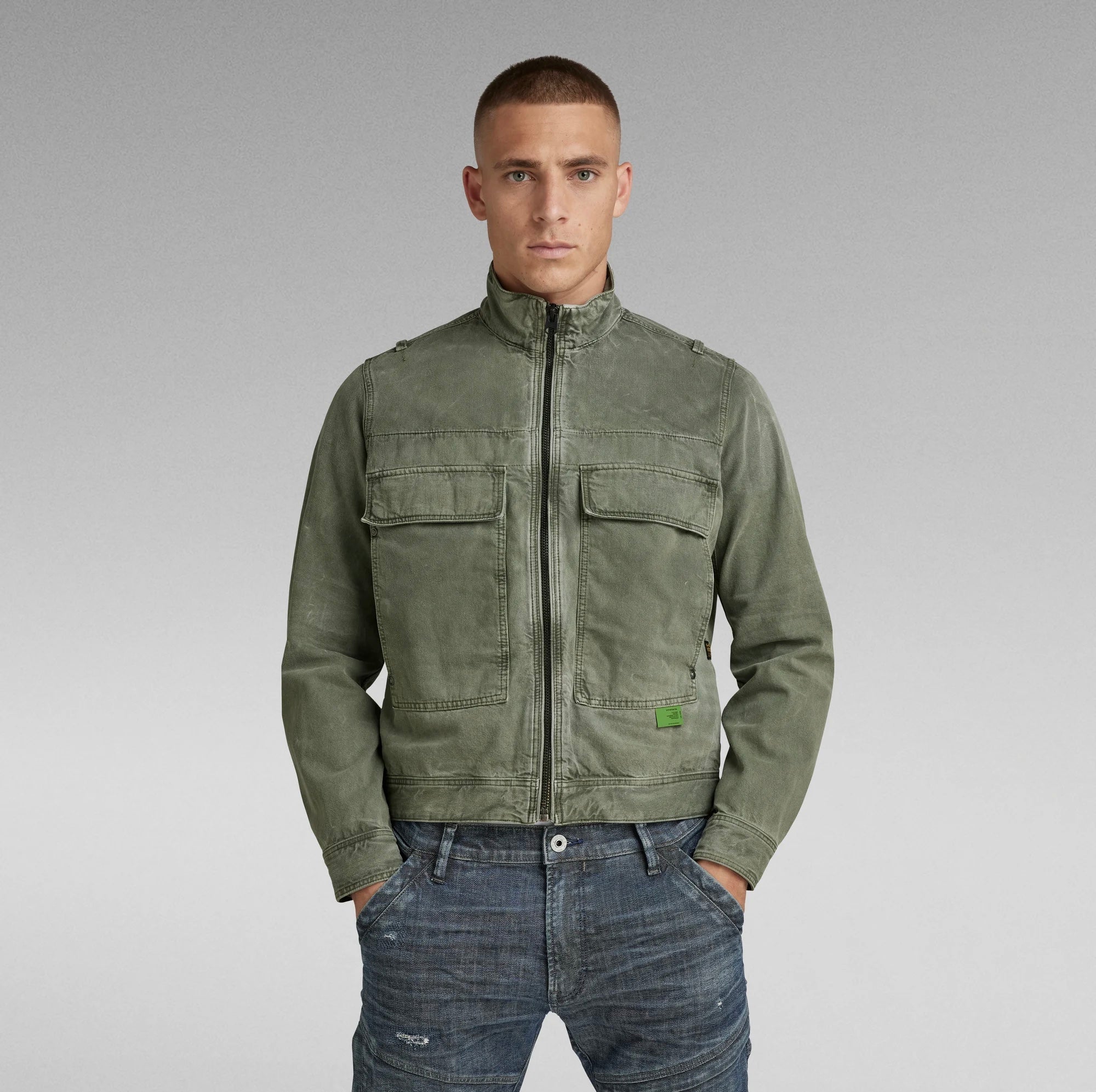 G-Star Raw High Collar Overshirt Caviar Jacket