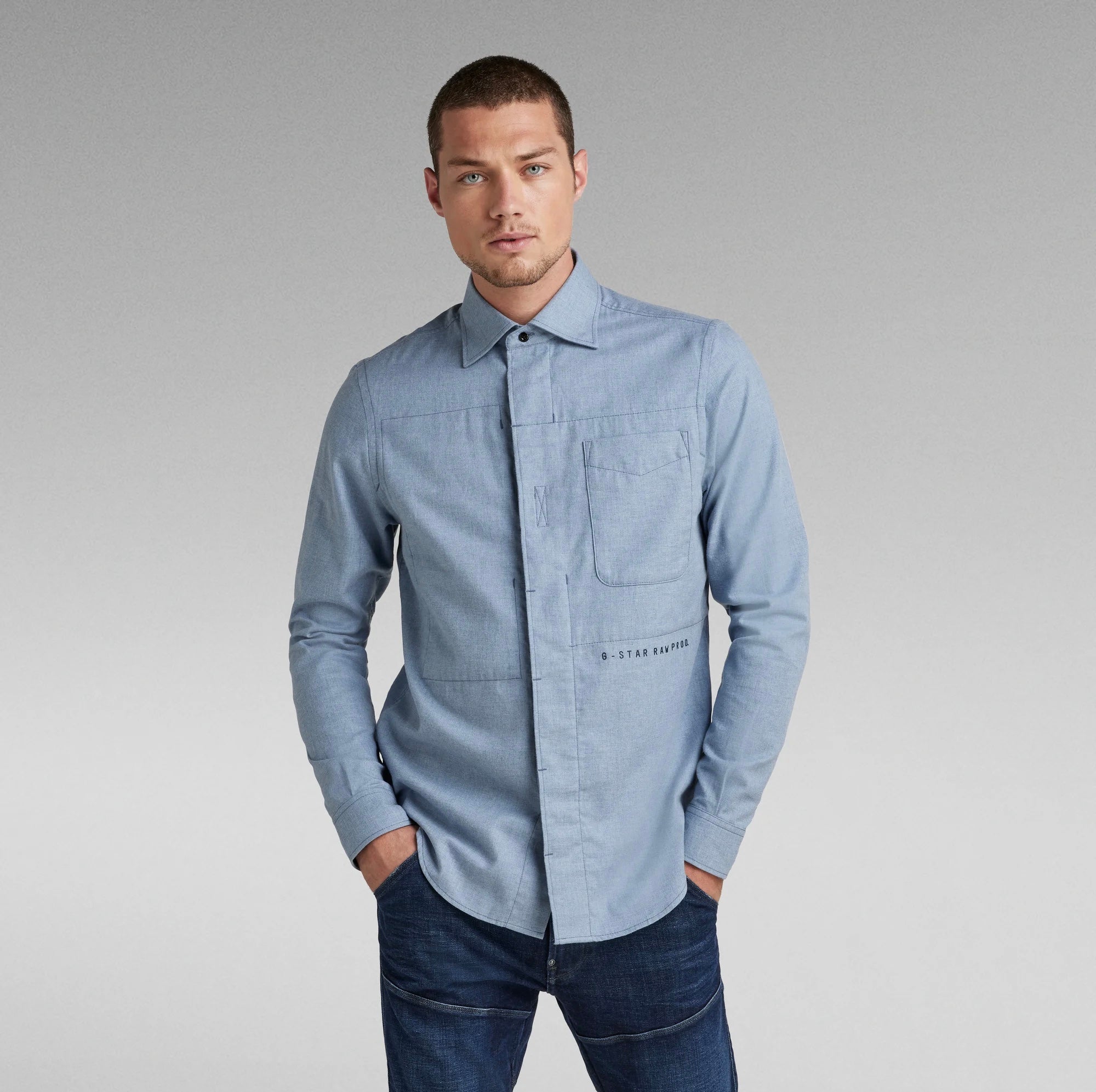 G-Star Raw High Collar Overshirt Caviar Jacket