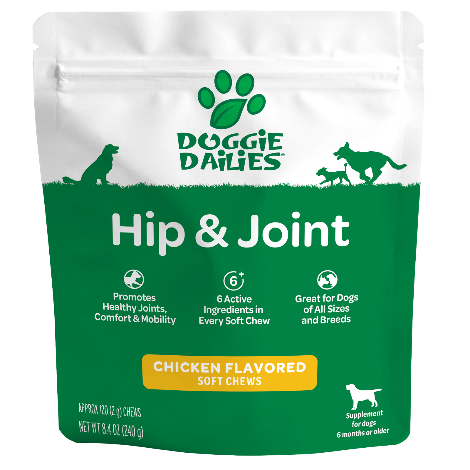 Advanced Hip and Joint Supplement for Dogs | 120 Chews | Doggie Dailies