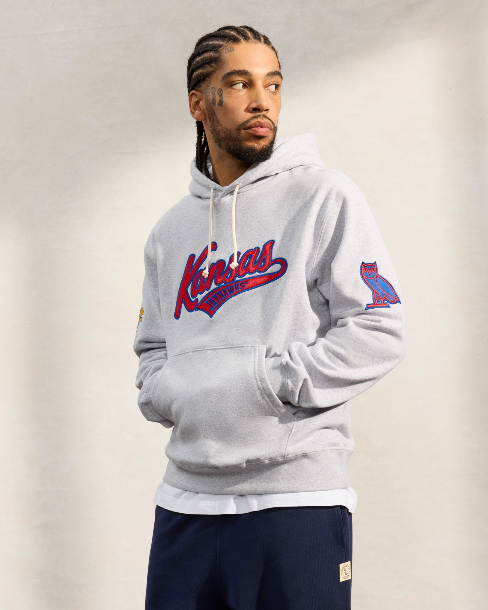 Kansas Jayhawks Hoodie - Ash Heather Grey