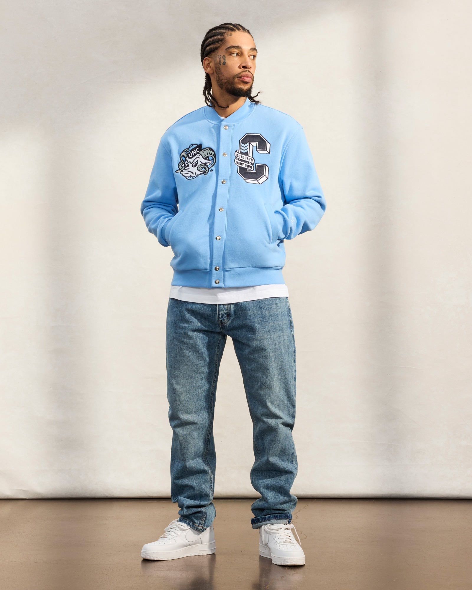 UNC Tar Heels Fleece Varsity Jacket - Blue